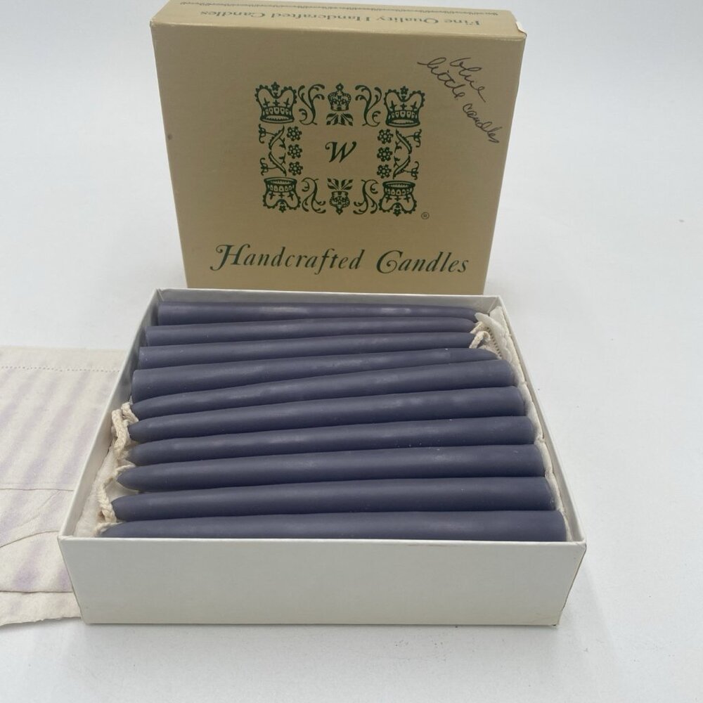 Williamsburg Soap and Candle Co 5” Slim Tapers Light Blue Unscented Box Of 30